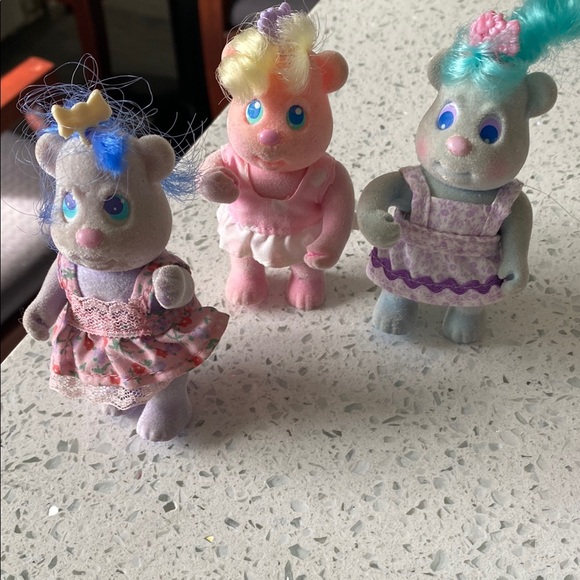 trico Other - Adorable Trio of Fuzzy Bear Figurines trico